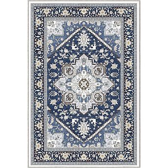 Area Rug Faux Cashmere, Soft, Low Pile, Non-Slip
