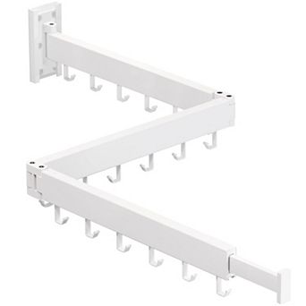 Wall Mounted Folding Clothes Drying Rack Retractable Metal Laundry Hanger 220lbs