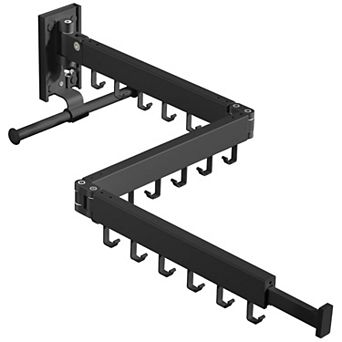 Wall Mounted Folding Clothes Drying Rack Retractable Metal Laundry Hanger 220lbs