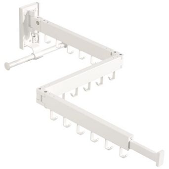 Wall Mounted Folding Clothes Drying Rack Retractable Metal Laundry Hanger 220lbs