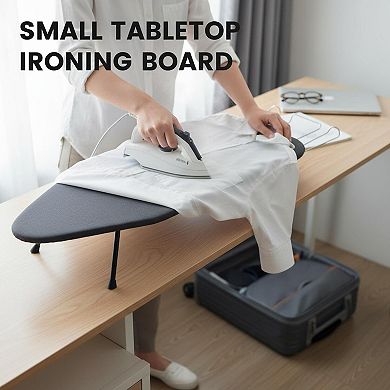 Foldable Tabletop Ironing Board Compact Portable w/ Metal Mesh 8mm Pad Iron Rest Heat-Resistant