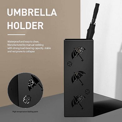 Compact Metal Umbrella Stand Entryway Storage Rust-Resistant Sturdy