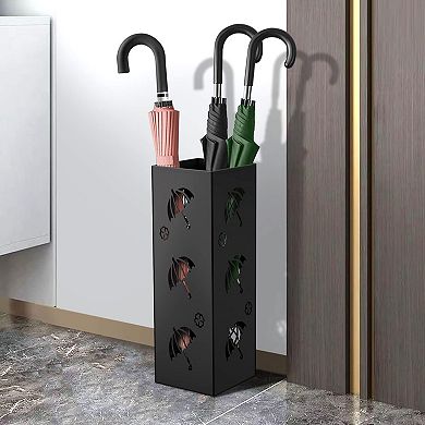 Compact Metal Umbrella Stand Entryway Storage Rust-Resistant Sturdy