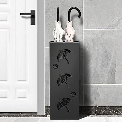 Compact Metal Umbrella Stand Entryway Storage Rust-Resistant Sturdy