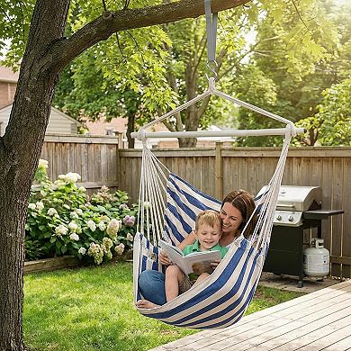 Hammock Chair Swing Heavy Duty 500 Lbs Capacity Indoor Outdoor Ergonomic with Side Pocket