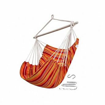 Hammock Chair Swing Heavy Duty 500 Lbs Capacity Indoor Outdoor Ergonomic with Side Pocket