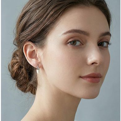 925 Sterling Silver Flower Cuff Earrings with AAAAA Cubic Zirconia
