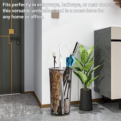 2 Pack Large Metal Mesh Umbrella Stand Freestanding Bucket for Canes/Walking Sticks Entryway Home