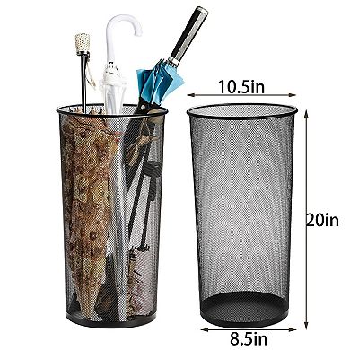 2 Pack Large Metal Mesh Umbrella Stand Freestanding Bucket for Canes/Walking Sticks Entryway Home