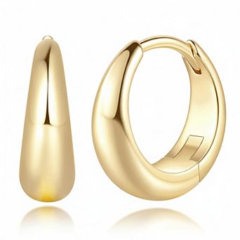 14k Gold Plated Hoop Earrings for Women Hypoallergenic Lightweight
