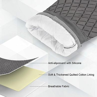8pcs Kitchen Set Oven Mitts Pot Holders Towels Heat Resistant 500°F Non-Slip Machine Washable