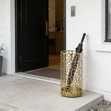 Freestanding Metal Umbrella Racks with Drip Tray, Round Organizer for Canes/Walking Sticks Entryway