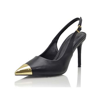 KASIA Metallic Cap Toe Slingback Stiletto Heel Pumps