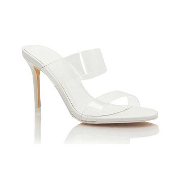 KASSIE Clear Strap Open Toe Stiletto Heel Slide Sandals