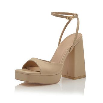 KLARA Platform Block Heel Ankle Strap Sandals