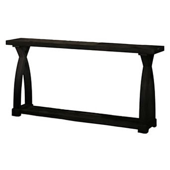 Slim Farmhouse Wood Console Table Entryway Sofa Table with Two-Tier Storage