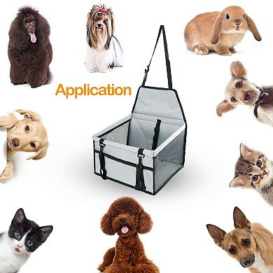 Foldable Dog Booster Car Seat with Safety Leash
