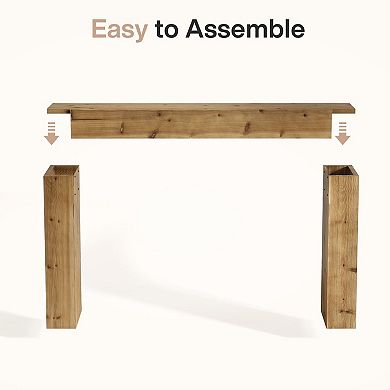 Farmhouse Entryway Table, Fir Wood Console Table for Hallway Living Room