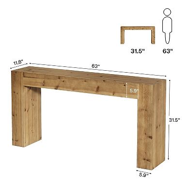 Farmhouse Entryway Table, Fir Wood Console Table for Hallway Living Room
