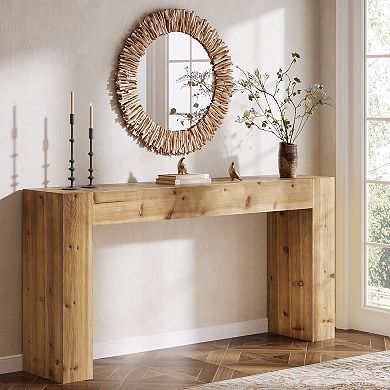 Farmhouse Entryway Table, Fir Wood Console Table for Hallway Living Room