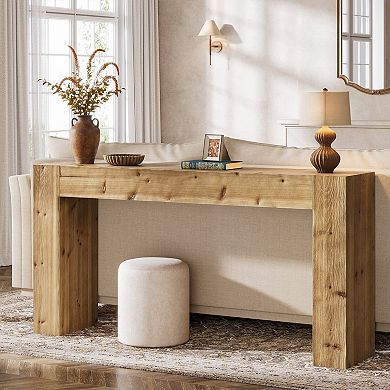 Farmhouse Entryway Table, Fir Wood Console Table for Hallway Living Room
