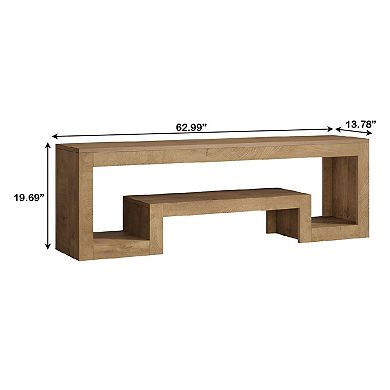 Retro Wood Media Console Table for TVs, Gaming, and Living Room Organization