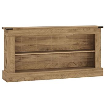 Wood Console Table with Dual-Layer Shelves for Storage and Decor