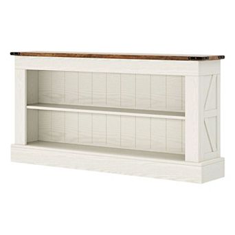 Wood Console Table with Dual-Layer Shelves for Storage and Decor