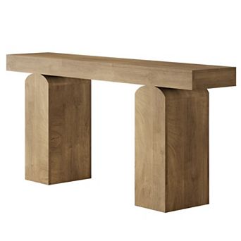 Vintage Arched Leg Console Table with Open Shelf for Living Room or Hallway