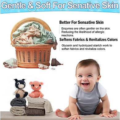 Eco-Friendly Hypoallergenic Laundry Detergent Sheets Enzyme-Based 120 Sheets 240 Loads