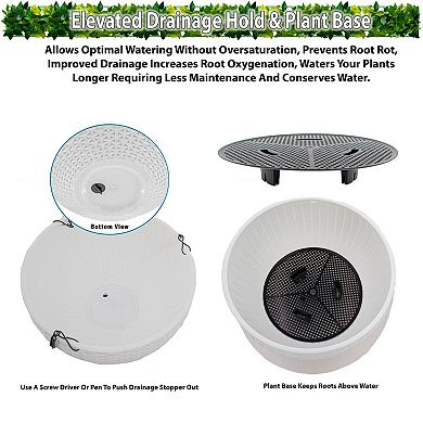 Solar Hanging Planter with LED Light - Anti Rot, Plastic Hanging Plant Basket - Indoor/Outdoor