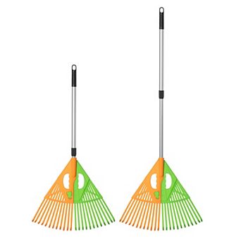 Extendable Long-Handle Leaf Grabber Rake for Leaves Grass & Debris for Garden Cleanup & Maintenance