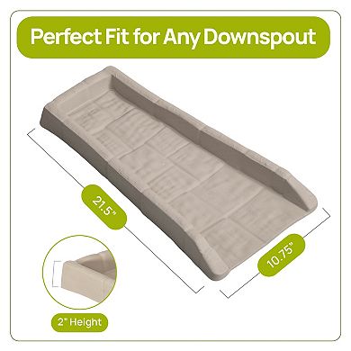 Rain Gutter Downspout Splash Block Drain Tray Rainwater Runoff Diverter for Drainage, Set of 2