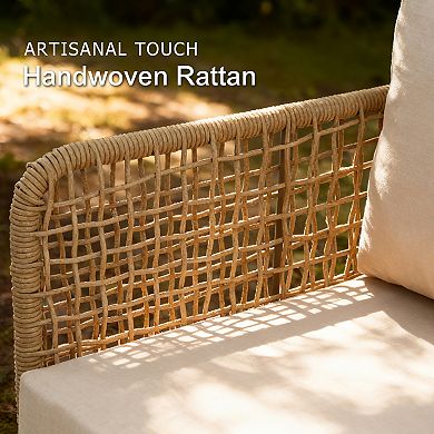 SUNSITT Outdoor Swivel Rocker Chair Set of 2 Open Weave Wicker Swivel Rocking Chairs