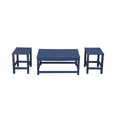 Westintrends 3-piece Outdoor Adirondack Coffee And Side Table Set