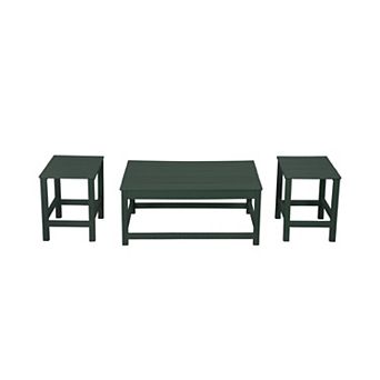 Westintrends 3 pc Outdoor Adirondack Coffee And Side Table Set