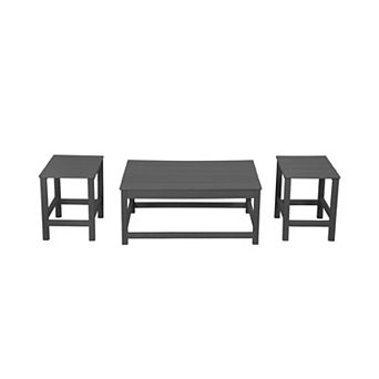Westintrends 3 pc Outdoor Adirondack Coffee And Side Table Set