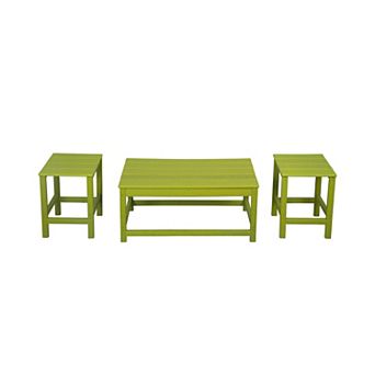 Westintrends 3 pc Outdoor Adirondack Coffee And Side Table Set