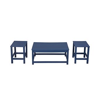 Westintrends 3 pc Outdoor Adirondack Coffee And Side Table Set