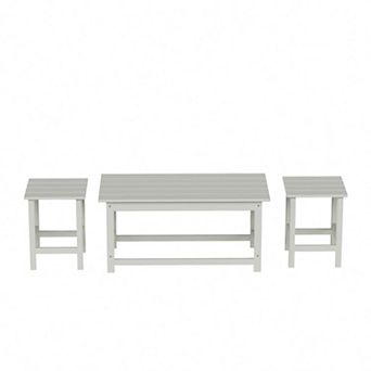 Westintrends 3 pc Outdoor Adirondack Coffee And Side Table Set