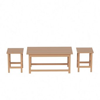 Westintrends 3 pc Outdoor Adirondack Coffee And Side Table Set
