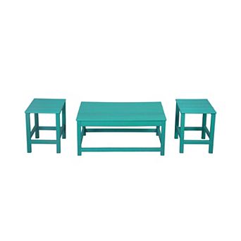 Westintrends 3 pc Outdoor Adirondack Coffee And Side Table Set
