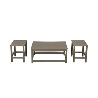 Westintrends 3 pc Outdoor Adirondack Coffee And Side Table Set