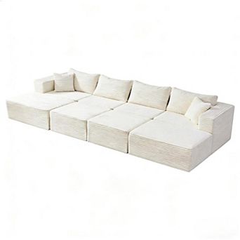Mjkone 150" Modular U Shaped Sectional Sofa with Reversible Chaises
