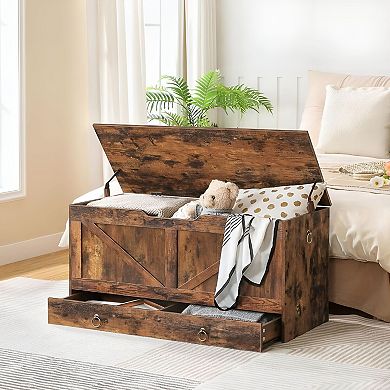 Toy Organizer Bench with 2 Tier Storage Drawer and Top Compartment for Living Room Bedroom