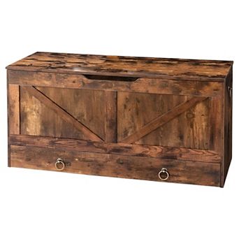Toy Organizer Bench with 2 tier Storage Drawer and Top Compartment for Living Room Bedroom