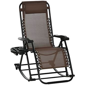 Outdoor Zero Gravity Lounge Chair with Pillow Headrest and Locking Recline