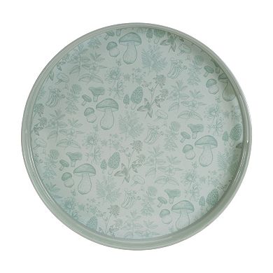 Round Geometric Serving Tray with Handles Decorative Tray for Modern Farmhouse Decor
