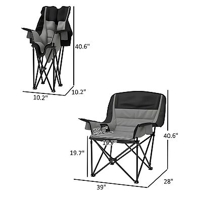 Outdoor Folding Lounge Chair with Carry Bag and Cup Holders