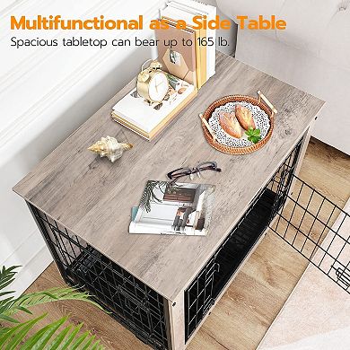 Furniture Dog Crate for Medium and Large Dogs with Pull-Out Tray